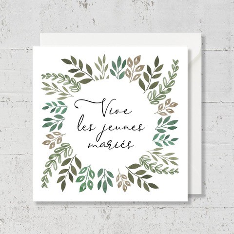 Carte Message - "Vive les jeunes mariés"