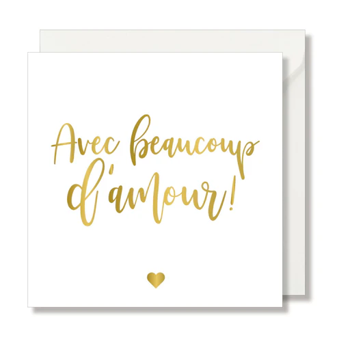 Carte Message - "Avec beaucoup d'amour"